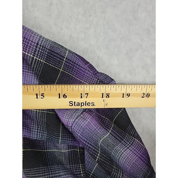 DIXXON Ballistic BJ Baldwin Purple Plaid LS Snap Up Flannel Shirt Men's Large - Picture 10 of 12